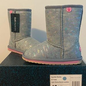 EMU Girls Size 10 Sparkle Denim Boots 🩵✨